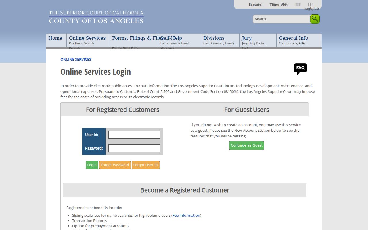 Cudahy people search LA Superior Court Online Services